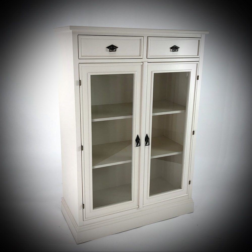 Manhattan 2 Drawer With 2 Glass Doors Cabinet Wayborn Retail